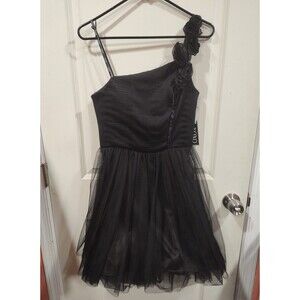 Women's XOXO One Shoulder Tulle Dress Black Size 5